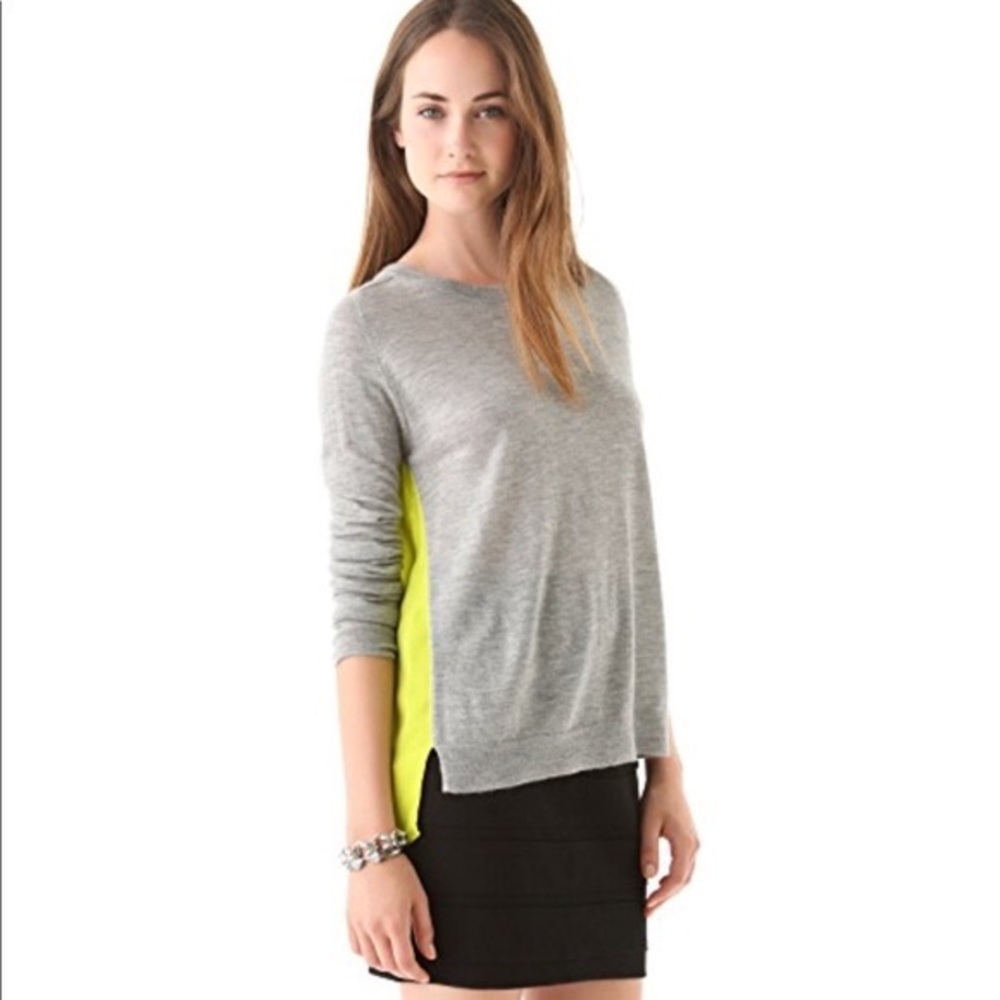 Mason by Michelle Mason Two Tone Cashmere Silk Sweater